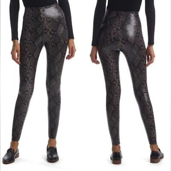 Commando Pants - Commando Reptile Embossed Faux Leather Leggings in Grey Snakeskin  Size S